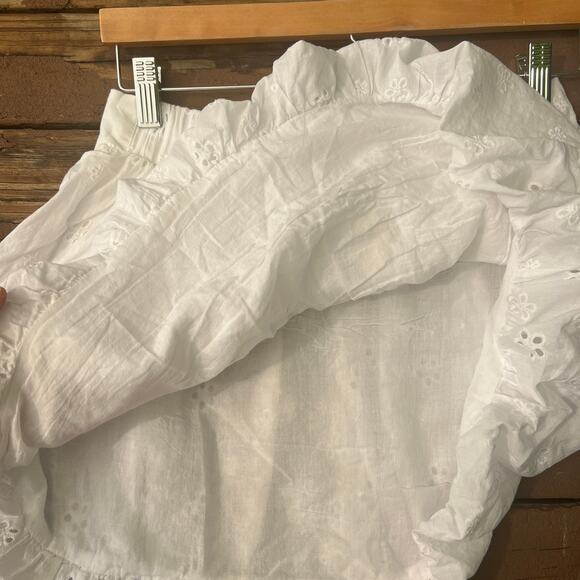 Passport White Eyelet Embroidered Cotton Mini Skirt Women’s Size L - Picture 4 of 5